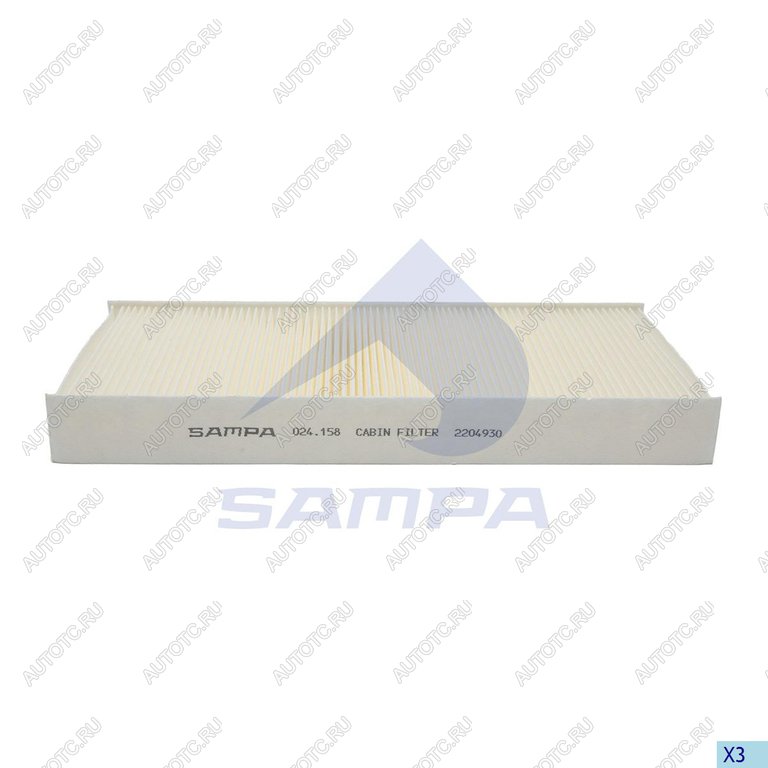 479 р. Фильтр воздушный салона MAN L2000 (361х159х40мм) SAMPA SAMPA 024.158-01  с доставкой в г. Керчь
