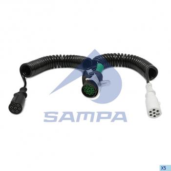 4 999 р. Кабель электрический прицепа DAF 76+1-полюсный сдвоенный L=3500мм SAMPA SAMPA 052.224  с доставкой в г. Керчь. Увеличить фотографию 1