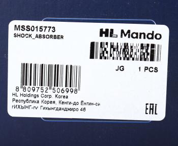 5 599 р. Амортизатор RENAULT Twingo (07-) передний левый/правый газовый MANDO MANDO mss015773 MANDO mss015773  с доставкой в г. Керчь. Увеличить фотографию 3
