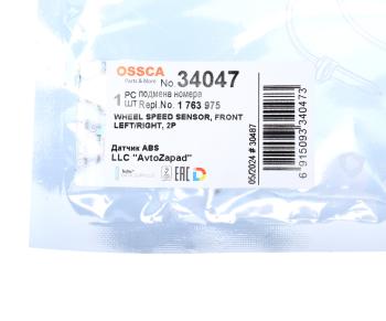 1 869 р. Датчик АБС FORD Transit (06-) колеса переднего OSSCA OSSCA 34047  с доставкой в г. Керчь. Увеличить фотографию 4