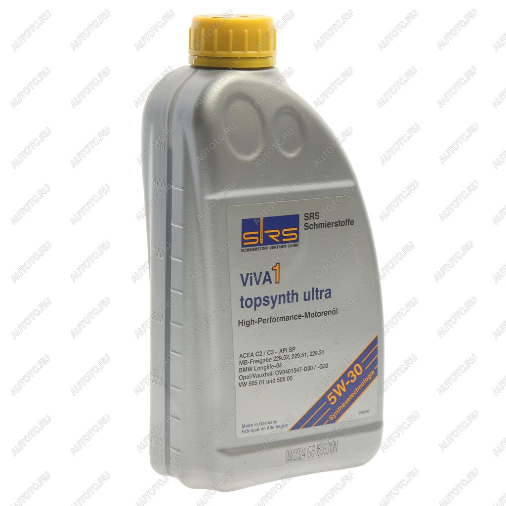 1 689 р. Масло моторное VIVA 1 topsynth Ultra 5W30 синт.1л SRS SRS 40343  с доставкой в г. Керчь