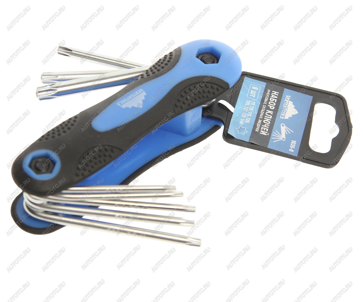499 р. Набор ключей шестигранных 9-40мм складной 8 предметов VERTEXTOOLS VERTEXTOOLS 1635-8  с доставкой в г. Керчь