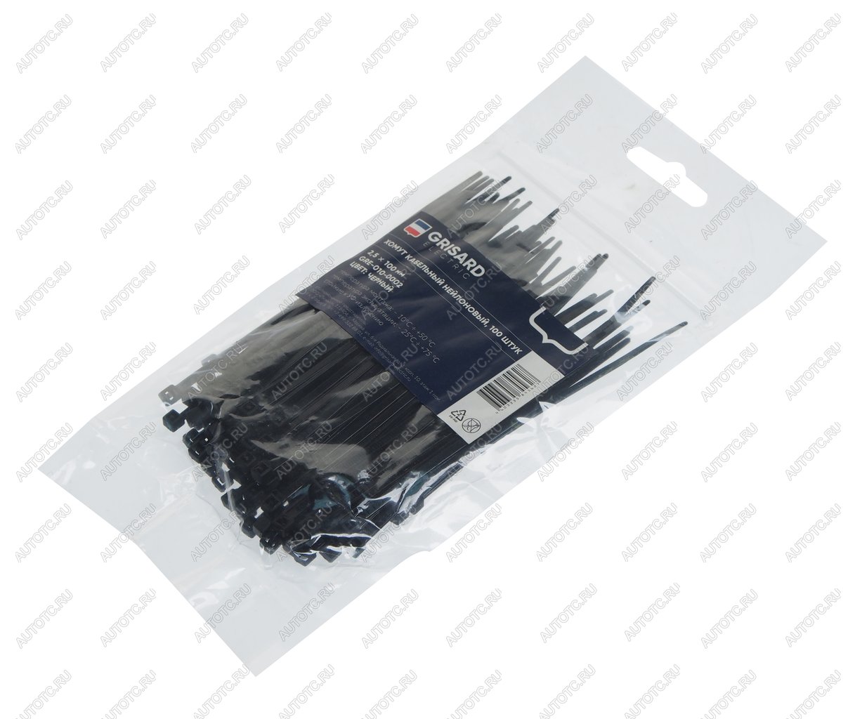 41 р. Хомут-стяжка 100х2.5 пластик черный (100шт.) GRISARD ELECTRIC GRISARD ELECTRIC gre-010-0002  с доставкой в г. Керчь