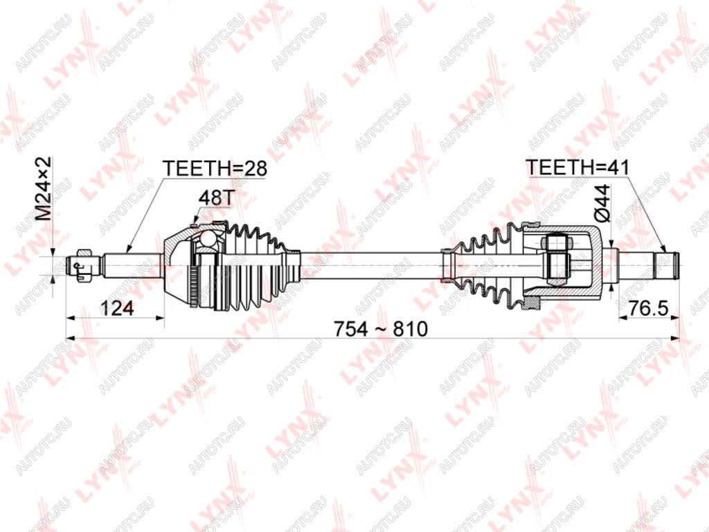 12 449 р. ШРУС наружный FORD Tansit (07-) левый комплект LYNX LYNX cd1050a  с доставкой в г. Керчь