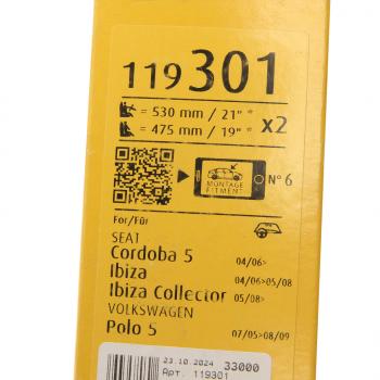 1 999 р. Щетка стеклоочистителя VW Polo 4 (01-) SEAT Cordoba 3 (02-) 530480мм комплект Visioflex SWF SWF 119301  с доставкой в г. Керчь. Увеличить фотографию 4