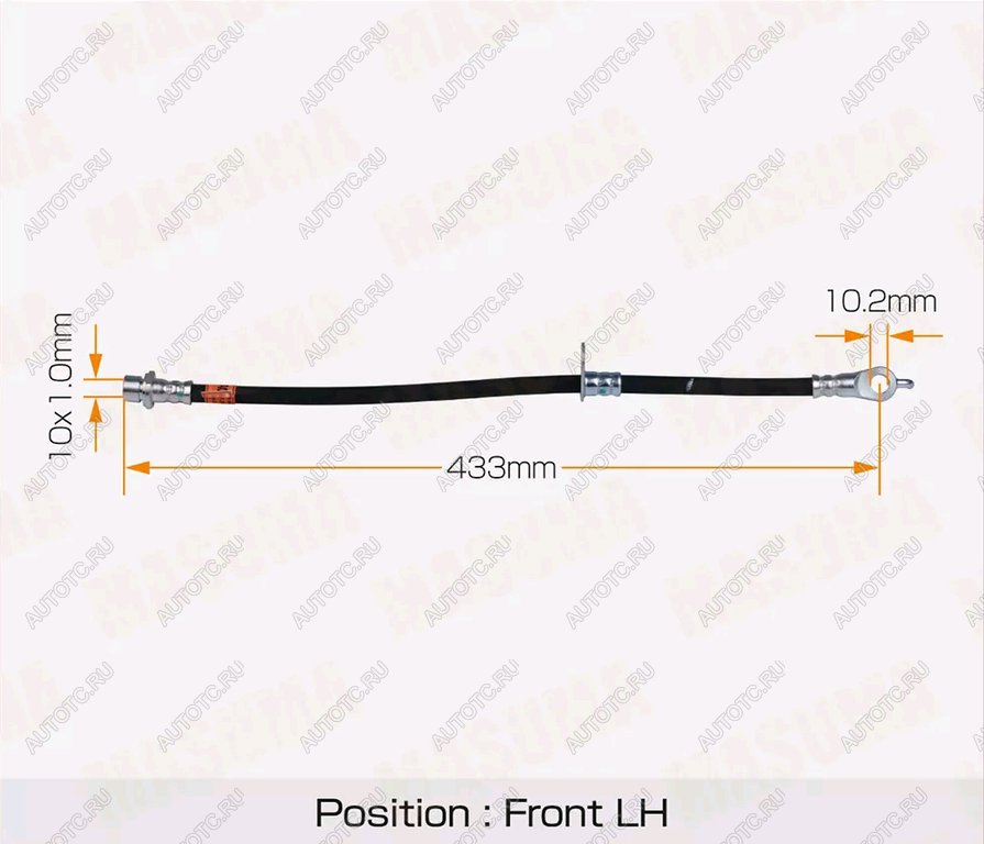 1 289 р. Шланг тормозной TOYOTA Land Cruiser передний правый MASUMA MASUMA bh-649-1  с доставкой в г. Керчь