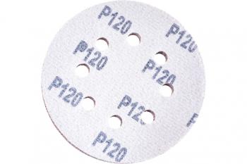 95 р. Бумага наждачная на липучке D125 Р120 8 отверстий 5шт. FIT FIT fit-39666  с доставкой в г. Керчь. Увеличить фотографию 4