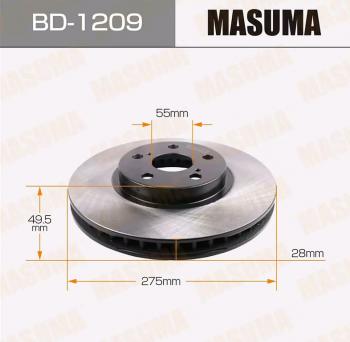 Диск тормозной TOYOTA Corona (97-03) передний (1шт.) MASUMA MASUMA bd-1209