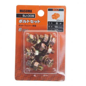 231 р. Болт М6.0x1.0х16.0 с гайкой, шайбой и гровером набор 6шт. MASUMA MASUMA bj-009  с доставкой в г. Керчь. Увеличить фотографию 2