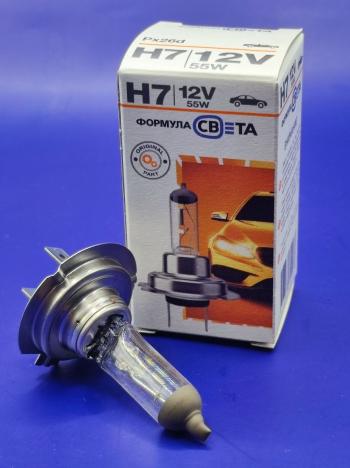 299 р. Лампа галогенная H7 12V 6055W Px26d ФОРМУЛА СВЕТА 4603768602477  с доставкой в г. Керчь. Увеличить фотографию 3