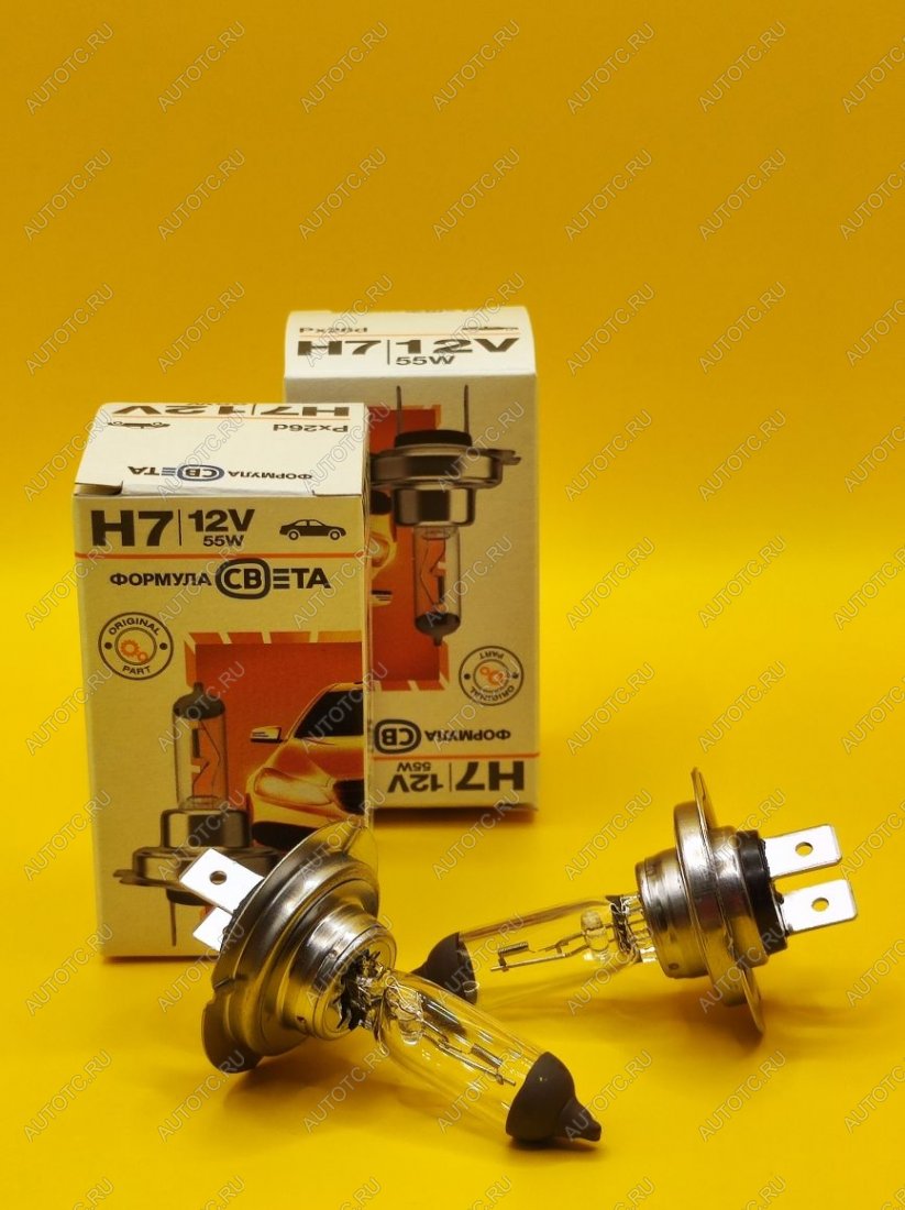 499 р. Лампа галогенная H7 12V 6055W Px26d в комплекте 2 шт ФОРМУЛА СВЕТА 2039444571355  с доставкой в г. Керчь