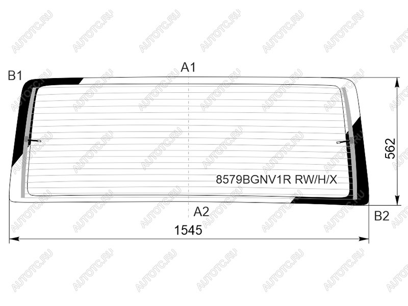8 799 р. Стекло заднее (Цвет зеленый Обогрев) Volkswagen Transporter 15-  California 15-22  Caravelle 15- XYG 8579BGNV1R RW/H/X  с доставкой в г. Керчь