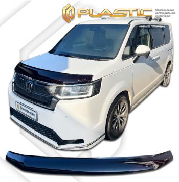 2 969 р.  Дефлектор капота (рынок Японии) CA-Plastic  Honda StepWagon  RP6,RP7, RP8 (2022-2025) минивэн дорестайлинг (серия Classic черный)  с доставкой в г. Керчь. Увеличить фотографию 2