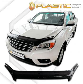 2 199 р. Дефлектор капота CA-Plastic JAC T6 пикап (2018-2024) (серия Classic черный)  с доставкой в г. Керчь. Увеличить фотографию 2