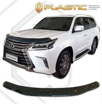 2 379 р. Дефлектор капота CA-Plastic Lexus LX500d J310 (2021-2022) (серия Classic черный)  с доставкой в г. Керчь. Увеличить фотографию 2