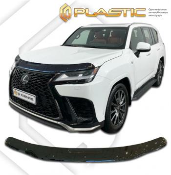 2 379 р. Дефлектор капота CA-Plastic Lexus LX600 J310 (2021-2022) (серия Classic черный)  с доставкой в г. Керчь. Увеличить фотографию 2