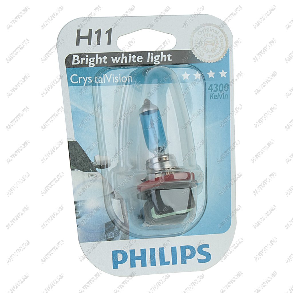 1 879 р. Лампа 12V H11 55W PGJ19-2 блистер (1шт.) Crystal Vision PHILIPS PHILIPS 12362cvb1  с доставкой в г. Керчь