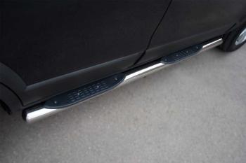 Пороги труба с накладками SLITKOFF Chevrolet Tahoe  GMT900 (2006-2013) 5 дв.