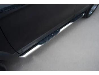 Пороги труба с накладками SLITKOFF Chevrolet Tahoe  GMT900 (2006-2013) 5 дв.