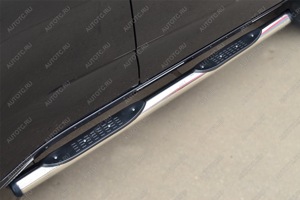 22 549 р. Пороги труба с накладками SLITKOFF  Chevrolet Trailblazer  GM800 (2012-2016) дорестайлинг (d76 мм)  с доставкой в г. Керчь