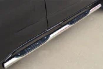 Пороги труба с накладками SLITKOFF Chevrolet Trailblazer  GM800 (2012-2016) дорестайлинг