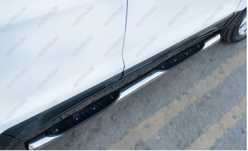 26 999 р. Пороги труба с накладками SLITKOFF  Ford EcoSport (2013-2019) дорестайлинг (d76 мм)  с доставкой в г. Керчь