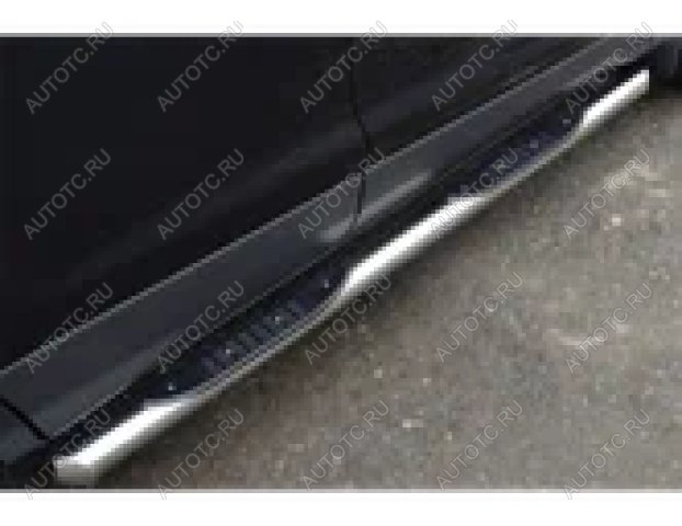 24 549 р. Пороги труба с накладкой SLITKOFF  Ford Kuga  2 (2013-2016) дорестайлинг (d76 мм)  с доставкой в г. Керчь