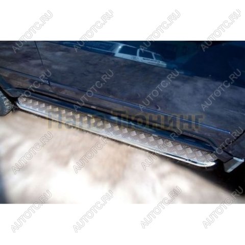 21 599 р. Пороги труба (с листом) SLITKOFF  INFINITI JX35 - QX60  L50 (Лист алюминиевый, профиль сталь)  с доставкой в г. Керчь