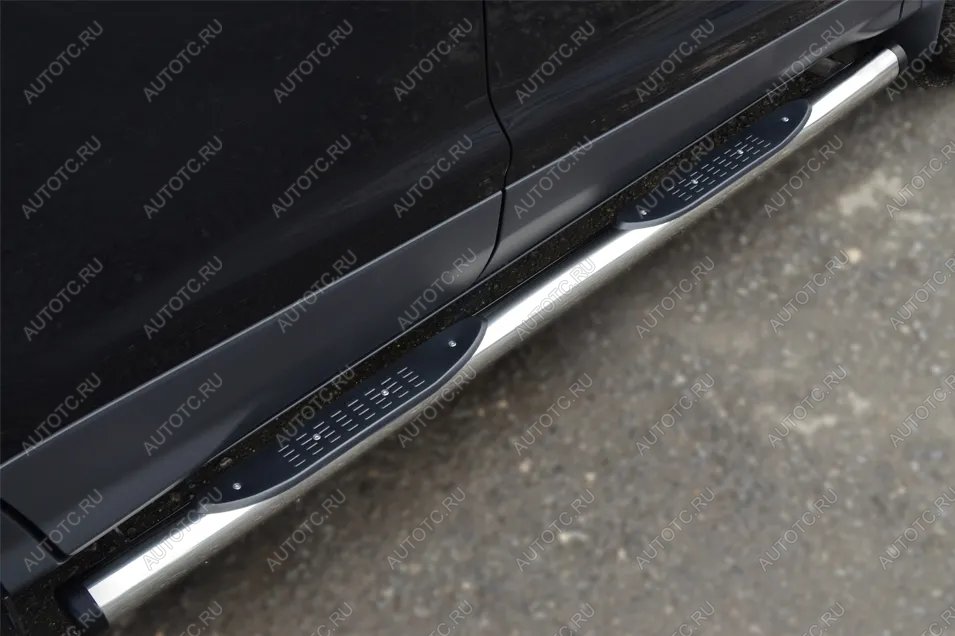22 549 р. Пороги труба с накладками (d76) SLITKOFF Nissan Qashqai 1 дорестайлинг (2007-2010) (нержавейка, на торцах пластиковые заглушки)  с доставкой в г. Керчь