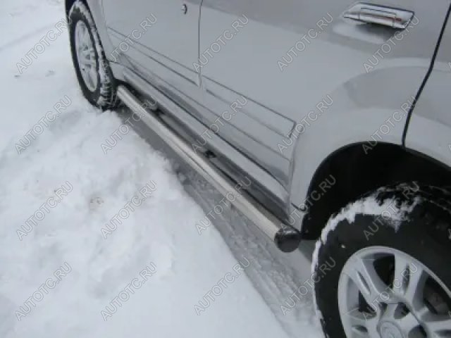 18 799 р. Пороги труба (d57) SLITKOFF Suzuki Grand Vitara JT 5 дверей дорестайлинг (2005-2008) (нержавейка, на торцах пластиковые заглушки)  с доставкой в г. Керчь