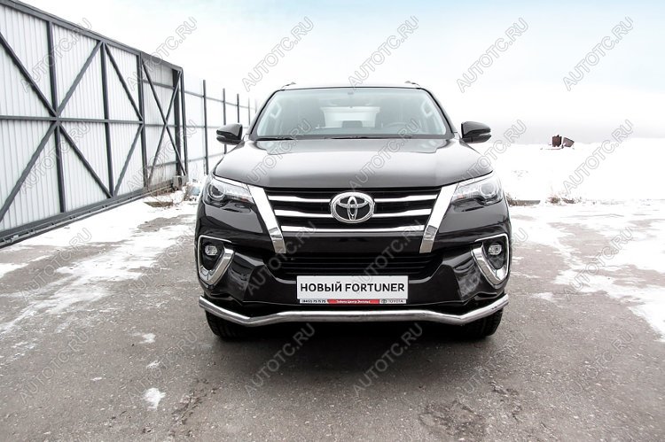 19 799 р. Защита переднего бампера d57 волна (TRD) Slitkoff  Toyota Fortuner  AN160 (2020-2025) рестайлинг (нержавейка полированная)  с доставкой в г. Керчь