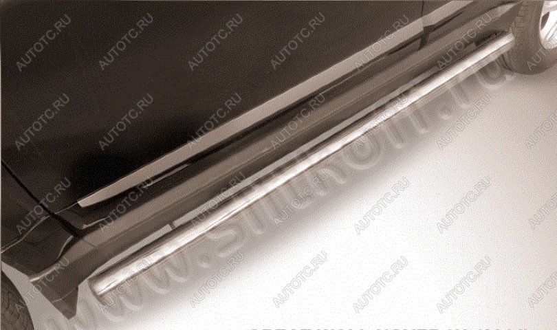 14 899 р. Защита порогов d42 Slitkoff  Toyota Land Cruiser Prado  J150 (2009-2013) дорестайлинг (нержавейка, на торцах округлая напайка под 90 градусов)  с доставкой в г. Керчь