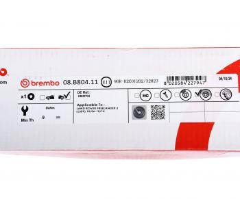 5 299 р. Диск тормозной LAND ROVER Freelander (07-) задний (1шт.) BREMBO BREMBO 08.b804.11  с доставкой в г. Керчь. Увеличить фотографию 5