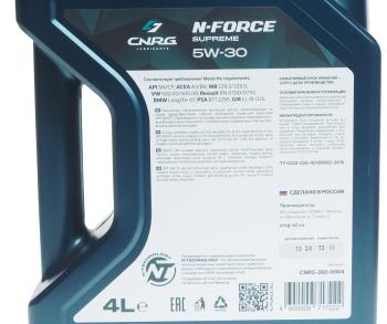 2 099 р. Масло моторное N-Force Supreme SNCFA3B4 5W30 синт.4л CNRG CNRG cnrg-260-0004  с доставкой в г. Керчь. Увеличить фотографию 3