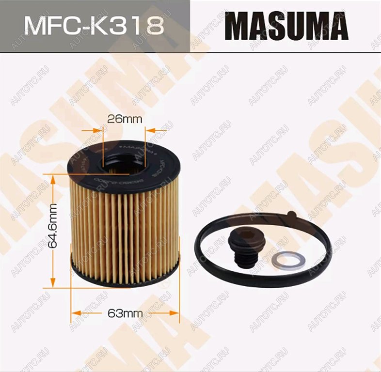 589 р. Фильтр масляный HYUNDAI Creta (21-),Elantra (20-),Tucson (21-) KIA Sportage (22-) (2.0) MASUMA MASUMA mfck318  с доставкой в г. Керчь