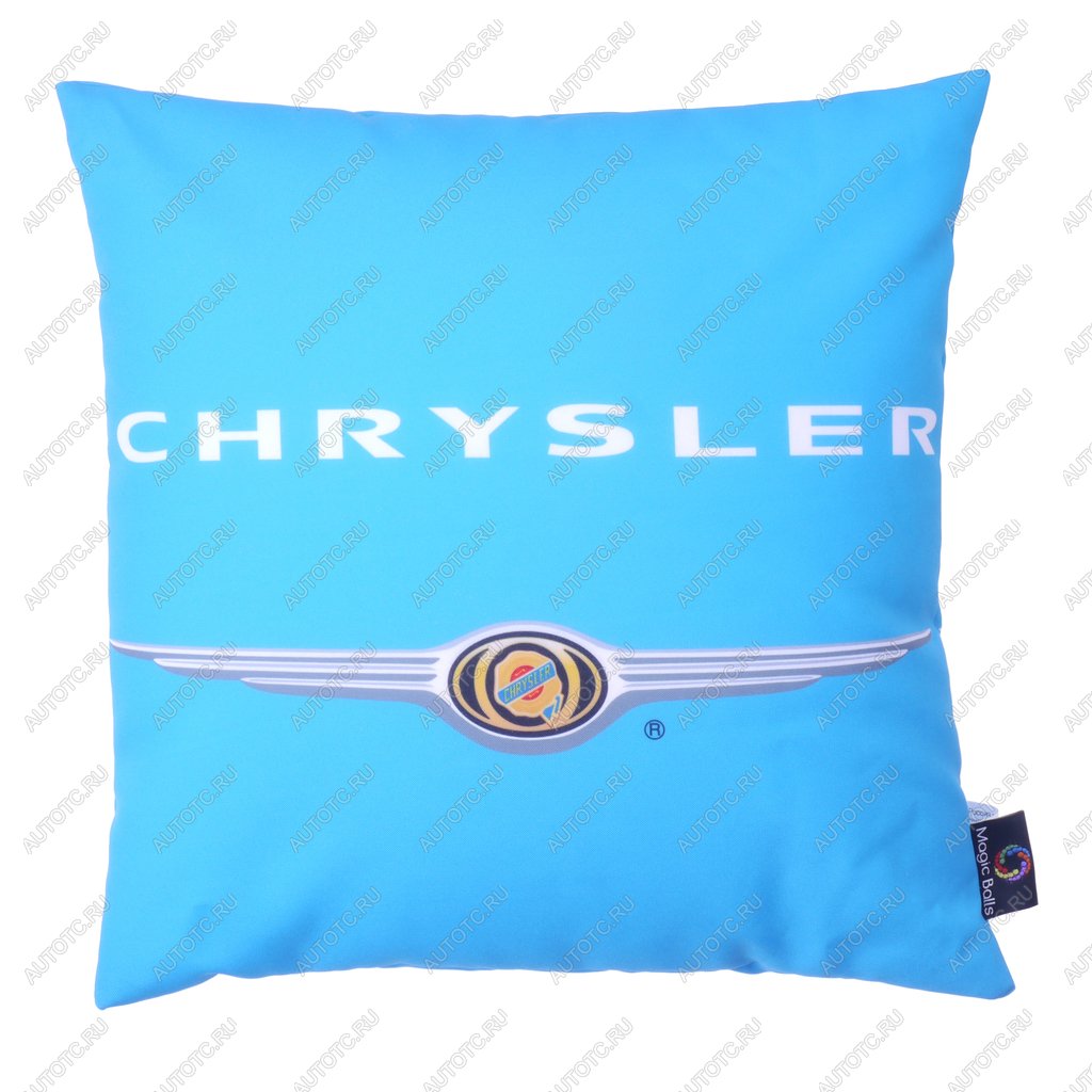 199 р. Подушка автомобильная CHRYSLER (35х35см) антистрессовая голубая MAGIC BALLS MAGIC BALLS ck-00086  с доставкой в г. Керчь