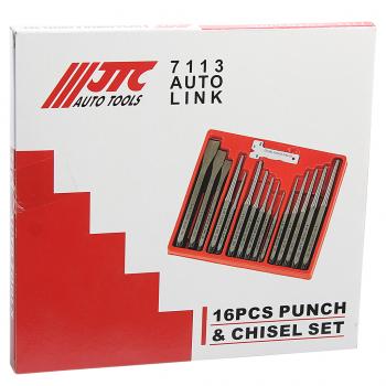 4 499 р. Набор зубил и выколоток 16 предметов в кейсе JTC JTC TOOLS CO., LTD jtc-7113  с доставкой в г. Керчь. Увеличить фотографию 7