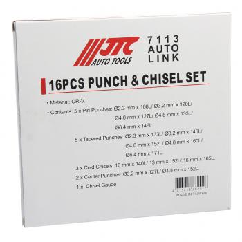 4 499 р. Набор зубил и выколоток 16 предметов в кейсе JTC JTC TOOLS CO., LTD jtc-7113  с доставкой в г. Керчь. Увеличить фотографию 8