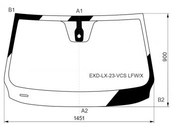8 349 р. Стекло лобовое (Датчик дождя) Exeed LX 22- XYG EXD-LX-23-VCS LFW/X  с доставкой в г. Керчь. Увеличить фотографию 1