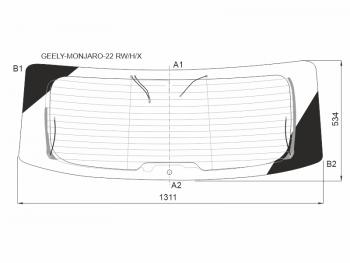 Стекло заднее (Цвет зеленый Обогрев Антенна) Geely Monjaro 22- XYG MONJARO-22 RW/H/X