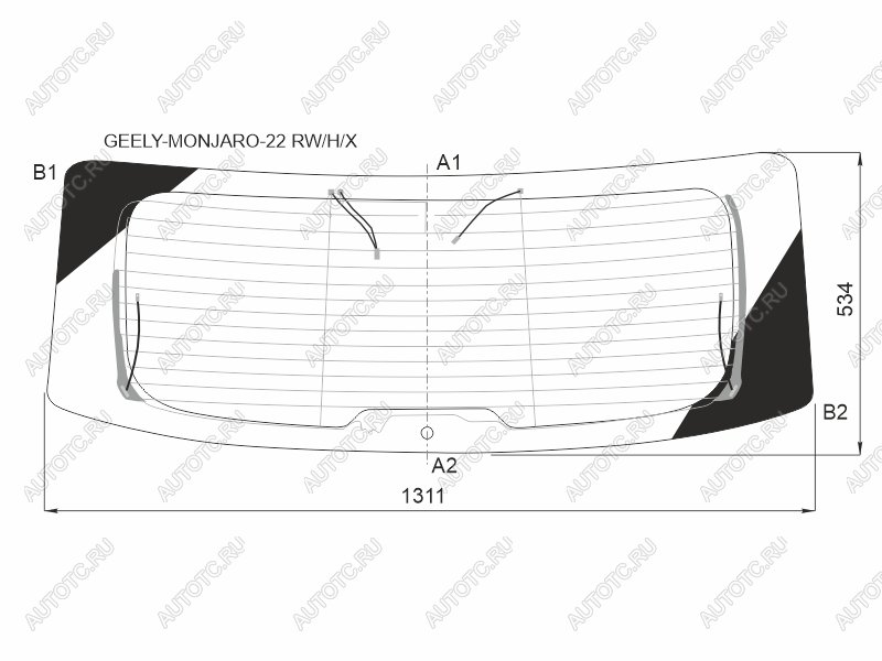 9 949 р. Стекло заднее (Цвет зеленый Обогрев Антенна) Geely Monjaro 22- XYG MONJARO-22 RW/H/X  с доставкой в г. Керчь