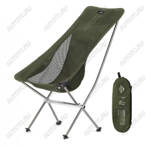 5 239 р. Кресло туристическое Naturehike YL06 складное, высокая спинка, до 150 кг, зеленое  nh18y060-z-gr  с доставкой в г. Керчь