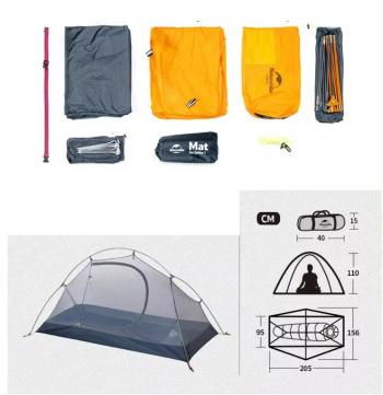 13 879 р. Палатка Naturehike Cycling Si 1-местная, алюминиевый каркас, сверхлегкая, янтарная  nh18a095-d-aye  с доставкой в г. Керчь. Увеличить фотографию 8