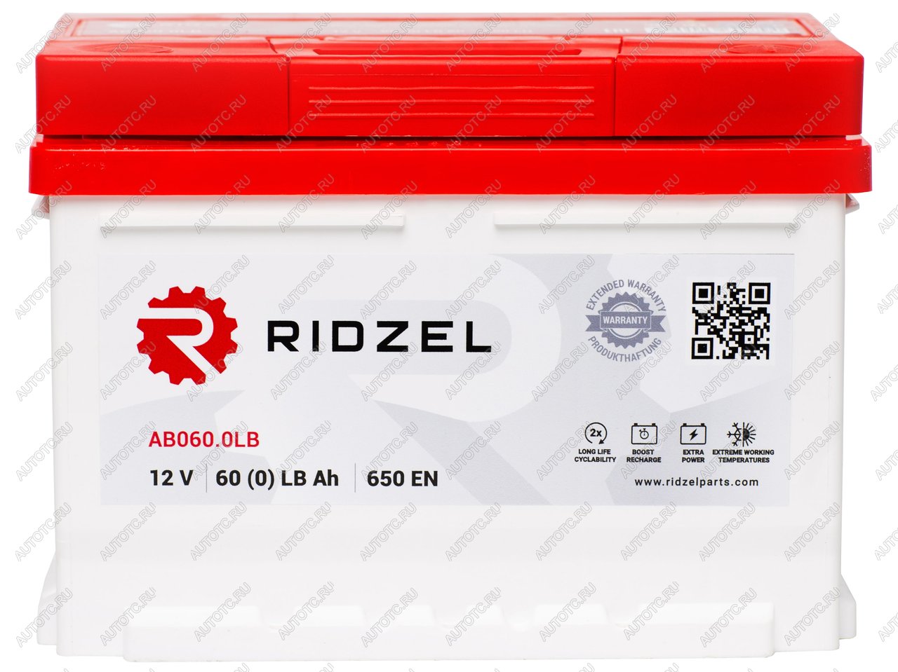 7 499 р. Аккумулятор RIDZEL 60Ач обратная полярность, низкий RIDZEL 6ст60(0) ab060.0lb  с доставкой в г. Керчь