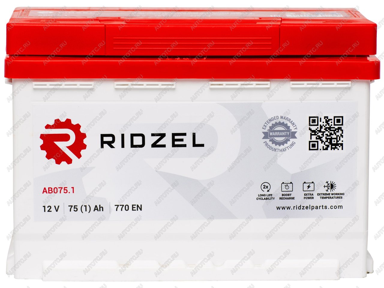 9 299 р. Аккумулятор RIDZEL 75Ач RIDZEL 6ст75(1) ab075.1  с доставкой в г. Керчь