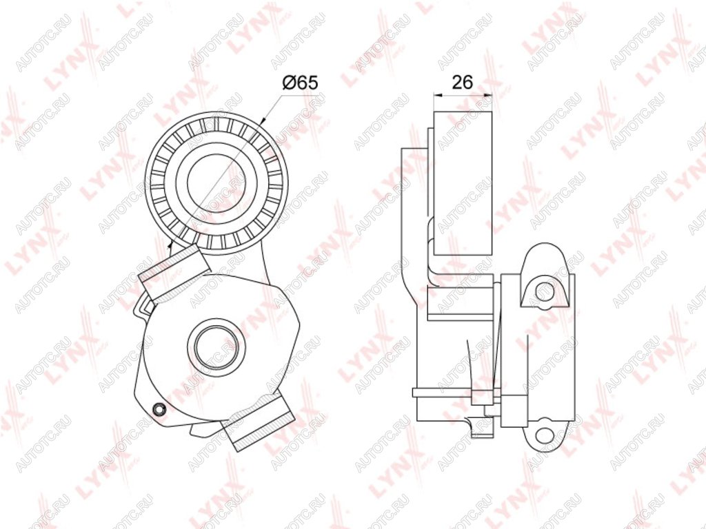 4 599 р. Ролик приводного ремня PEUGEOT 206,207,307,1007 CITROEN C2,C3,Xsara натяжителя LYNX LYNX pt3203  с доставкой в г. Керчь