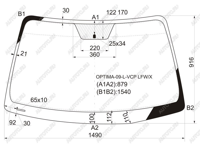 6 799 р. Стекло лобовое Kia Optima 08-10  Lotze 08-10  Magentis 09-10 XYG OPTIMA-09-L-VCP LFW/X  с доставкой в г. Керчь