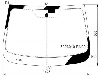 Стекло лобовое (Антенна) Changan Eado Plus 19- FUYAO 5206010-BN09