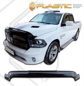 2 399 р. Дефлектор капота (Quad Cab Short Box) CA-Plastiс exclusive Dodge Ram DJ, DS (2008-2012) (серия Classic черный, Без надписи )  с доставкой в г. Керчь. Увеличить фотографию 2