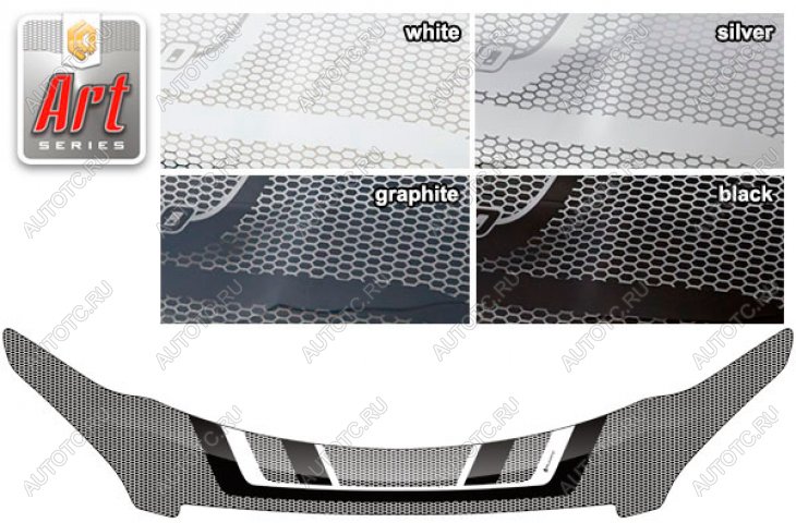 2 599 р. Дефлектор капота CA-Plastiс exclusive Nissan Qashqai 1 дорестайлинг (2007-2010) (серия Art белая)  с доставкой в г. Керчь